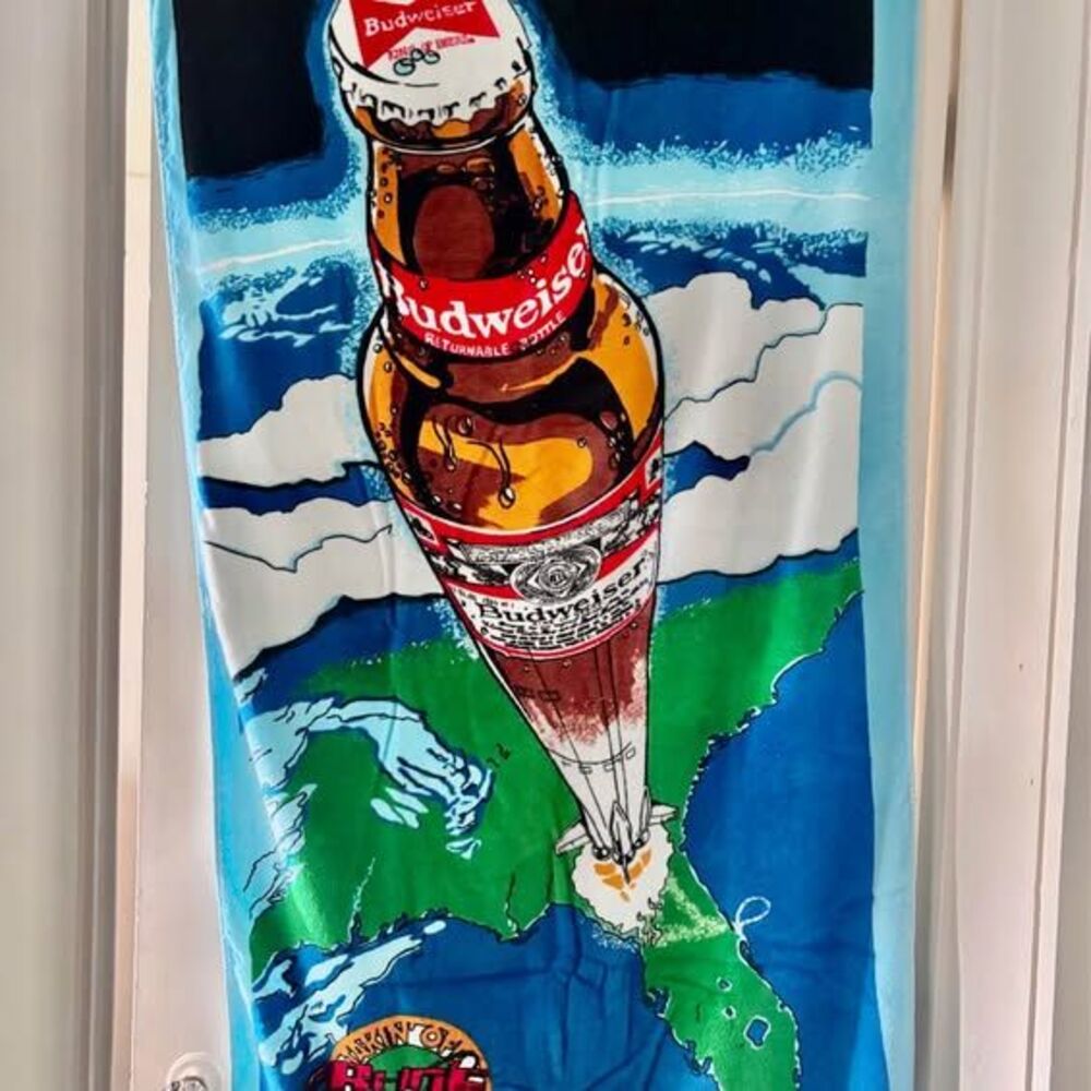Vintage 1985 Budweiser "Space Shot" Beach Towel